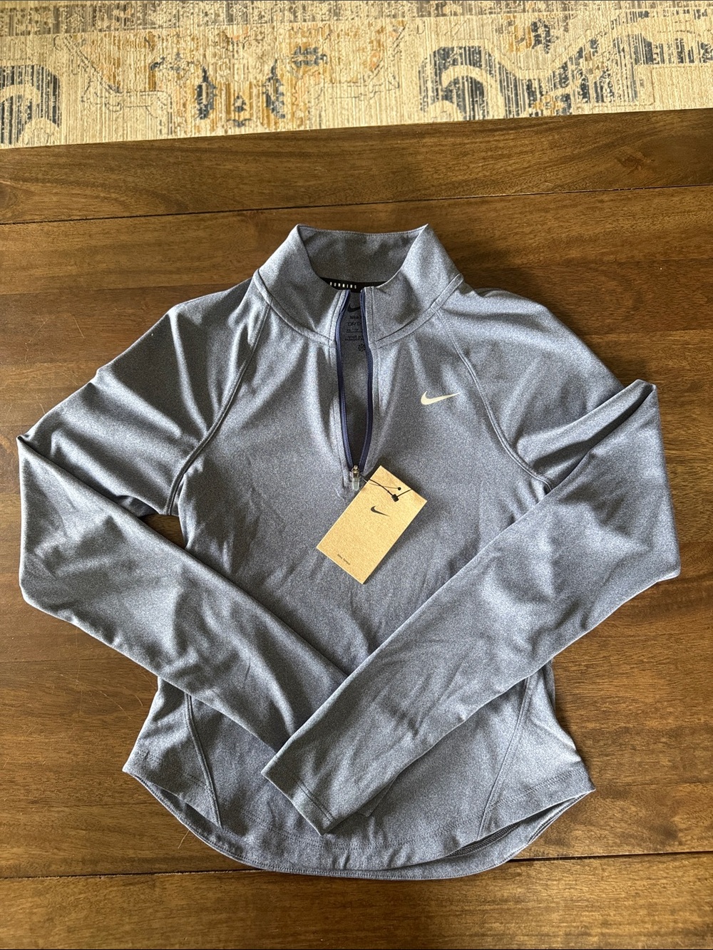 NWT | Nike Women's Heather Navy Quarter-Zip Pullover